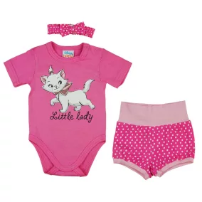 3 részes baba szett Marie cica mintával