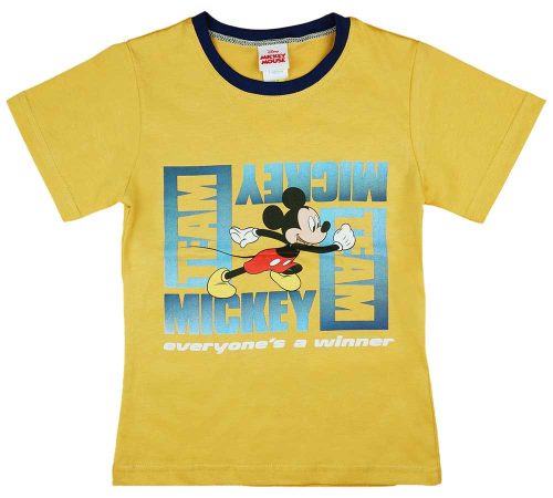 Rövid ujjú kisfiú póló Mickey egér mintával sárga színben