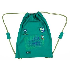 Zsinóros tornazsák Mickey egér mintával zöld színben