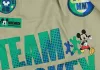 Vállfás oviszsák focis Mickey egér mintával homok színben