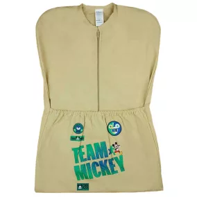 Vállfás oviszsák focis Mickey egér mintával barna színben