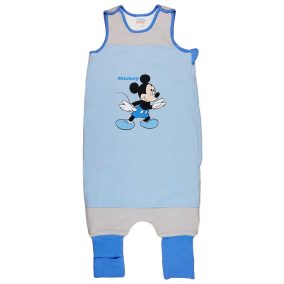 Ujjatlan tipegő hálózsák Mickey egér mintával 2 TOG világoskék és szürke színben