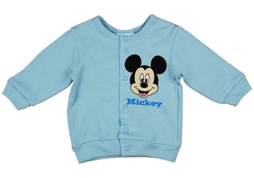 Elöl patentos baba kardigán Mickey egér mintával kék színben