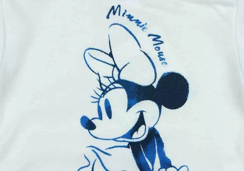 3 részes kislány baba szett Minnie egér mintával fehér és kék színben