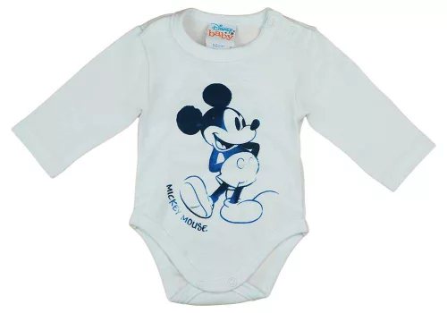 3 részes kisfiú baba szett Mickey egér mintával fehér és szürke színben