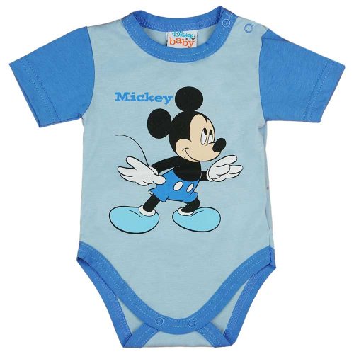 Rövid ujjú baba body Mickey egér mintával kék színben
