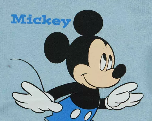 Rövid ujjú baba body Mickey egér mintával kék színben