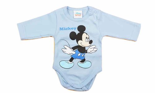 Hosszú ujjú baba body Mickey mintával