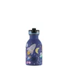 24BOTTLES Kids Urban 250ml rozsdamentes acél kulacs szívószálas kupakkal, Space Friends