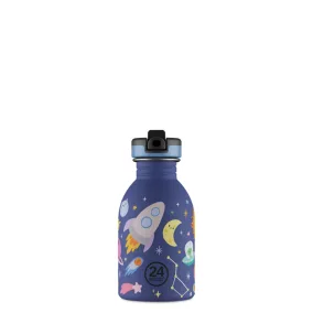   24BOTTLES Kids Urban 250ml rozsdamentes acél kulacs szívószálas kupakkal, Space Friends
