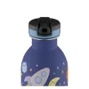 24BOTTLES Kids Urban 250ml rozsdamentes acél kulacs szívószálas kupakkal, Space Friends