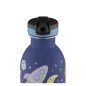   24BOTTLES Kids Urban 250ml rozsdamentes acél kulacs szívószálas kupakkal, Space Friends