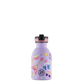   24BOTTLES Kids Urban 250ml rozsdamentes acél kulacs szívószálas kupakkal, Music Friends