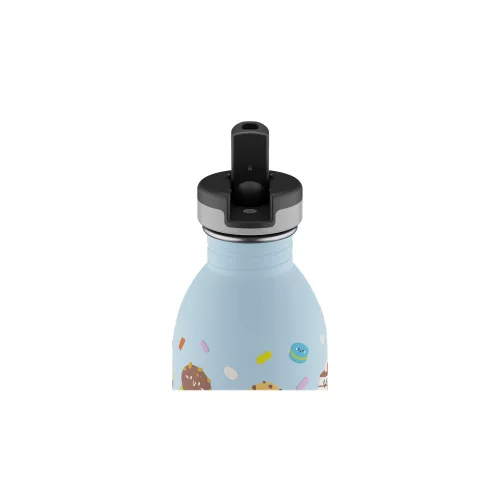 24BOTTLES Kids Urban 500ml rozsdamentes acél kulacs szívószálas kupakkal, Sweet Friends