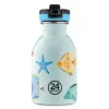 24BOTTLES Kids Urban 250ml rozsdamentes acél kulacs szívószálas kupakkal, Sea Friends