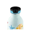 24BOTTLES Kids Urban 250ml rozsdamentes acél kulacs szívószálas kupakkal, Sea Friends