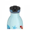 24BOTTLES Kids Urban 500ml rozsdamentes acél kulacs szívószálas kupakkal, Sea Friends