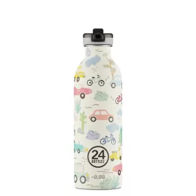   24BOTTLES Kids Urban 500ml rozsdamentes acél kulacs szívószálas kupakkal, Adventure Friends