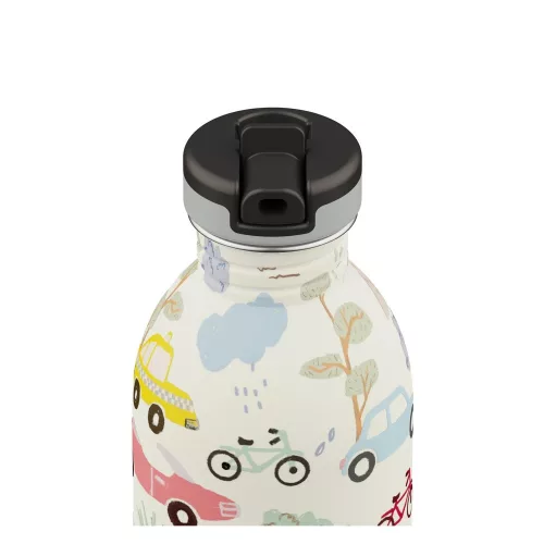 24BOTTLES Kids Urban 500ml rozsdamentes acél kulacs szívószálas kupakkal, Adventure Friends