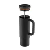 24BOTTLES Straw Cup 800ml rozsdamentes acél bögre szívószállal, Tuxedo Black