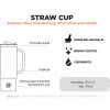 24BOTTLES Straw Cup 800ml rozsdamentes acél bögre szívószállal, Erica