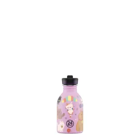   24BOTTLES Kids Urban 250ml rozsdamentes acél kulacs szívószálas kupakkal, Meow Friends