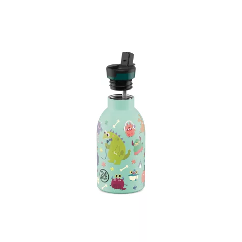 24BOTTLES Kids Clima 330ml rozsdamentes acél termosz szívószálas kupakkal, Spooky Friends
