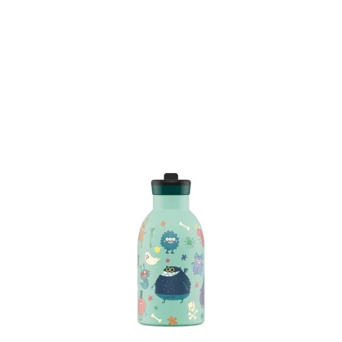 24BOTTLES Kids Clima 330ml rozsdamentes acél termosz szívószálas kupakkal, Spooky Friends