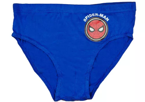 3 db-os kisfiú alsónadrág szett Pókember mintával kék és fehér színben