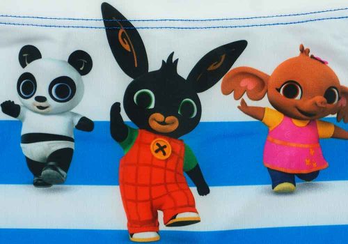 Kisfiú fürdőboxer Bing nyuszi mintával középkék színben