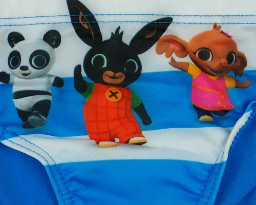 Kisfiú fürdőnadrág Bing nyuszi mintával középkék színben