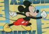 Vállfás oviszsák Mickey egér mintával sárga színben