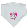 Háromszög nyálkendő Marie cica mintával fehér színben