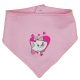 Háromszög nyálkendő Marie cica mintával rózsaszín színben