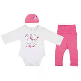 3 részes baba szett Marie cica mintával