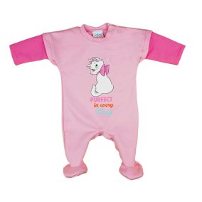   Belül bolyhos hosszú ujjú baba rugdalózó Marie cica mintával