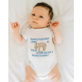 Keresztszülő felkérő rövid ujjú baba body