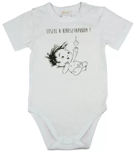 Keresztszülő felkérő rövid ujjú baba body