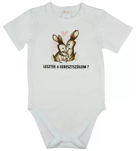 Keresztszülő felkérő rövid ujjú baba body