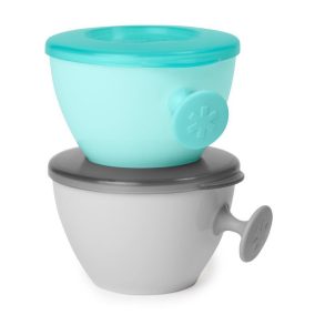   SKIP HOP Tányérok fedővel és Easy Grab fogantyúval Grey,Teal 2 x 240 ml, 3m+