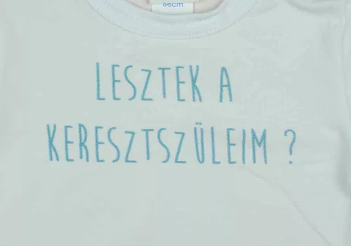 Keresztszülő felkérő rövid ujjú baba body
