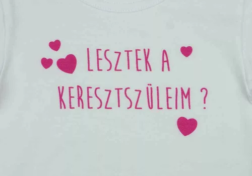 Keresztszülő felkérő rövid ujjú baba body