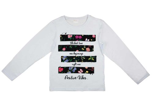 Hosszú ujjú mintás kislány póló