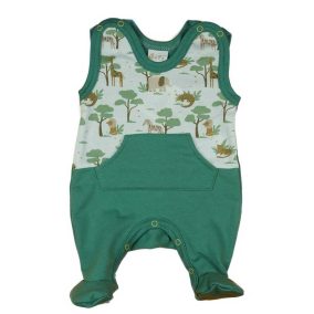 Ujjatlan belül bolyhos baba rugdalózó állatos mintával