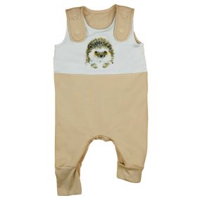   Ujjatlan belül bolyhos baba rugdalózó állatos mintával 2:1 méret