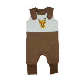   Ujjatlan belül bolyhos baba rugdalózó állatos mintával 2:1 méret