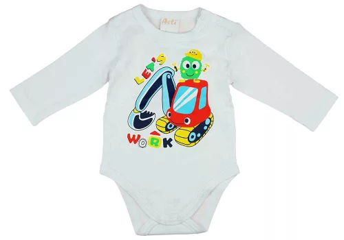 3 részes baba szett munkagépes mintával