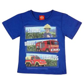 Rövid ujjú kisfiú póló Sam a tűzoltó mintával