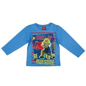 Hosszú ujjú kisfiú póló Sam a tűzoltó mintával