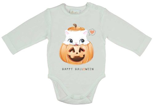 Halloween mintás hosszú ujjú baba body